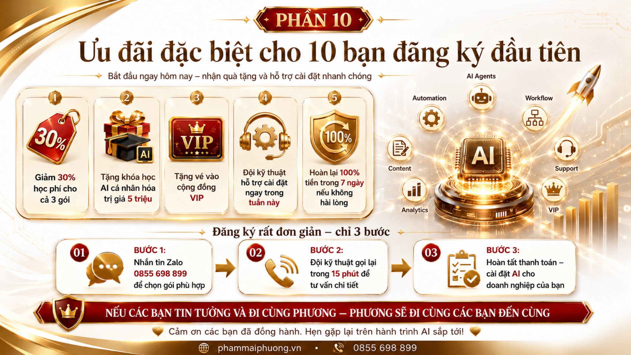 Ưu đãi đặc biệt cho 10 anh chị đăng ký đầu tiên